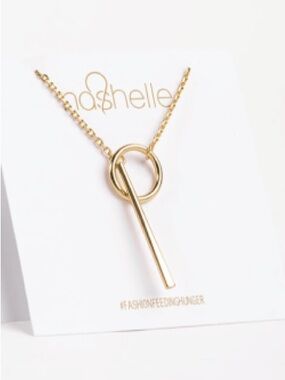 Nashelle Gold Circle & Bar Pendant Necklace – NWOT
